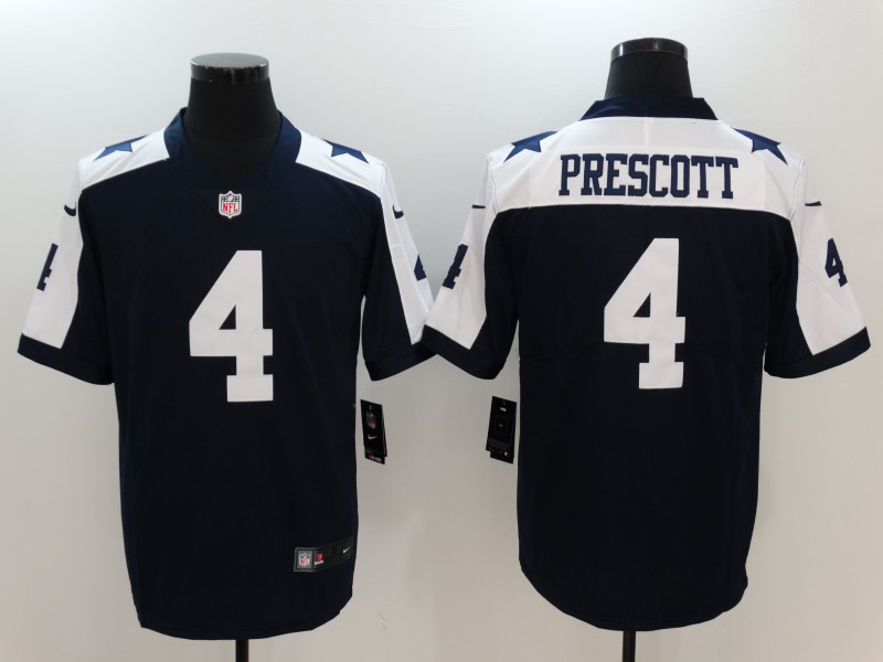 Men's Dallas Cowboys #4 Dak Prescott Navy Jersey